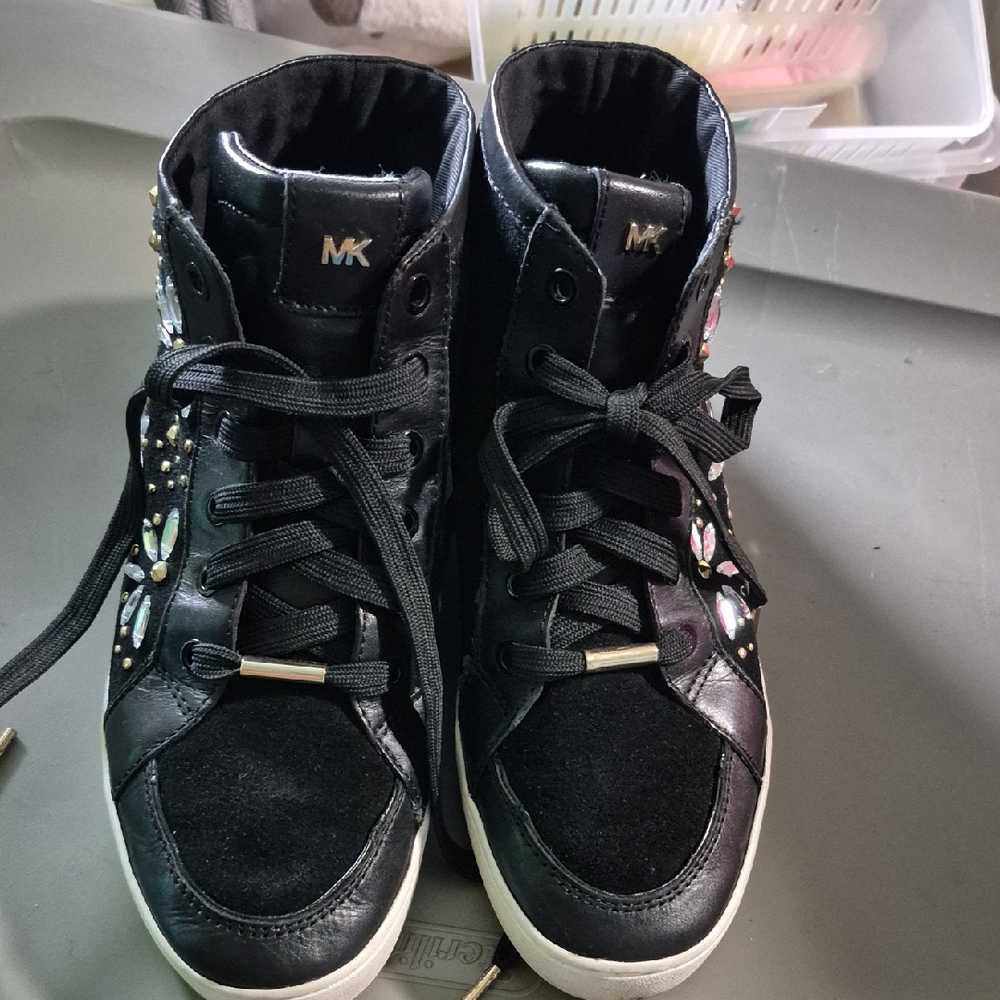 Michael Kors  Black and Gold High-Top Sneakers